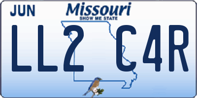MO license plate LL2C4R