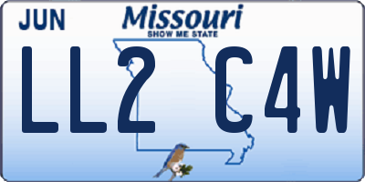 MO license plate LL2C4W
