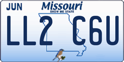 MO license plate LL2C6U