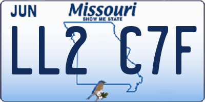 MO license plate LL2C7F