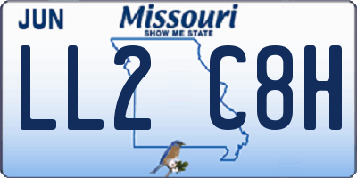 MO license plate LL2C8H