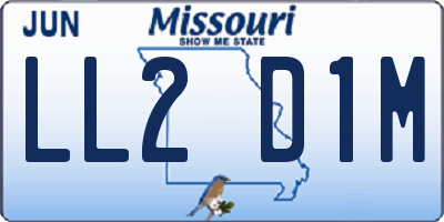 MO license plate LL2D1M