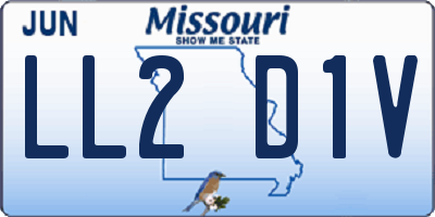 MO license plate LL2D1V