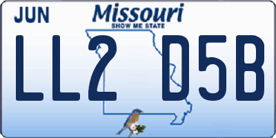 MO license plate LL2D5B