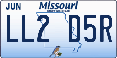 MO license plate LL2D5R