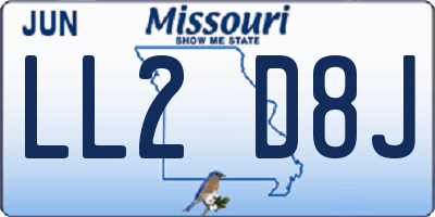 MO license plate LL2D8J