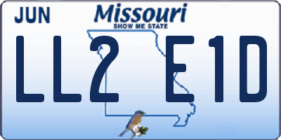 MO license plate LL2E1D