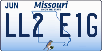 MO license plate LL2E1G