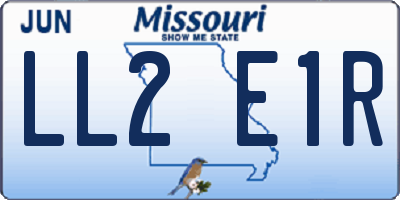 MO license plate LL2E1R