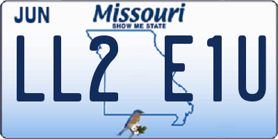 MO license plate LL2E1U