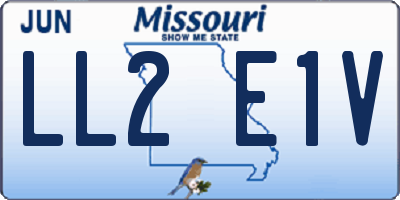 MO license plate LL2E1V
