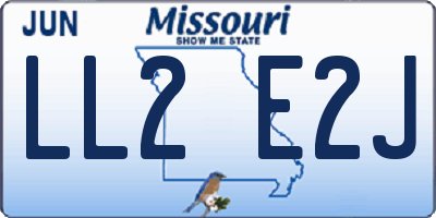 MO license plate LL2E2J