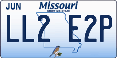 MO license plate LL2E2P