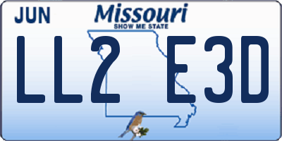 MO license plate LL2E3D