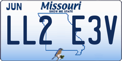 MO license plate LL2E3V