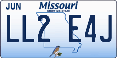 MO license plate LL2E4J