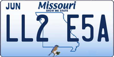 MO license plate LL2E5A