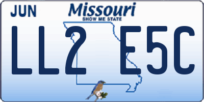 MO license plate LL2E5C