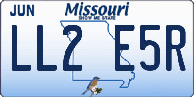 MO license plate LL2E5R
