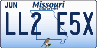 MO license plate LL2E5X