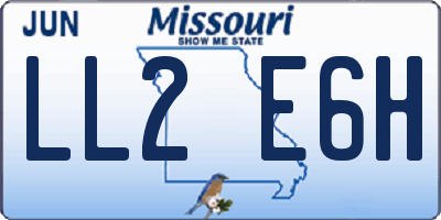 MO license plate LL2E6H