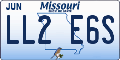 MO license plate LL2E6S