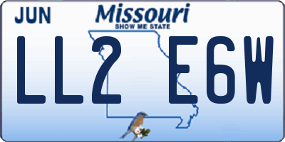 MO license plate LL2E6W