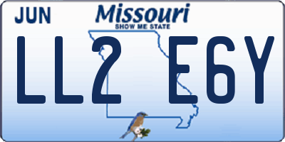 MO license plate LL2E6Y