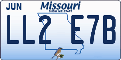 MO license plate LL2E7B