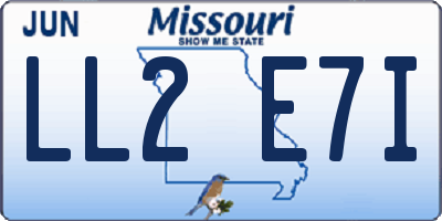 MO license plate LL2E7I
