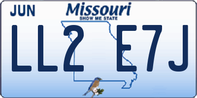 MO license plate LL2E7J