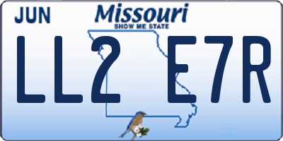MO license plate LL2E7R