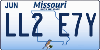 MO license plate LL2E7Y