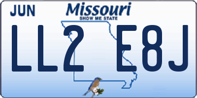 MO license plate LL2E8J