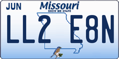 MO license plate LL2E8N