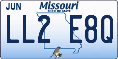 MO license plate LL2E8Q