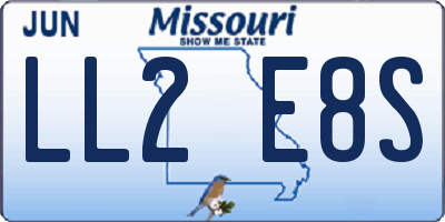 MO license plate LL2E8S
