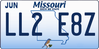 MO license plate LL2E8Z