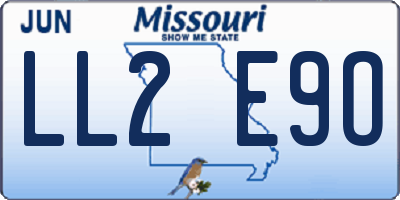 MO license plate LL2E9O
