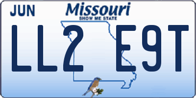 MO license plate LL2E9T