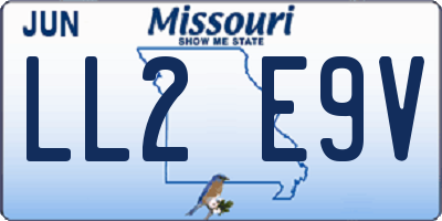 MO license plate LL2E9V