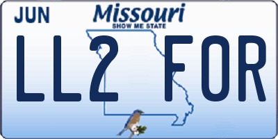 MO license plate LL2F0R