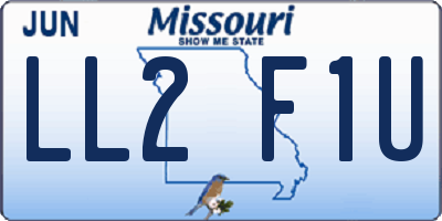 MO license plate LL2F1U
