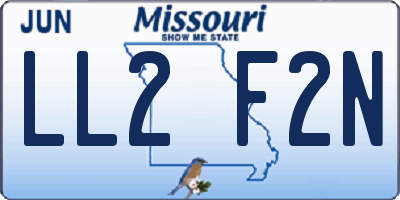 MO license plate LL2F2N