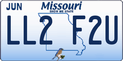 MO license plate LL2F2U