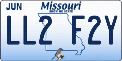MO license plate LL2F2Y