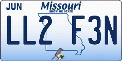 MO license plate LL2F3N