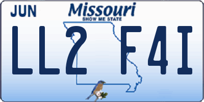MO license plate LL2F4I