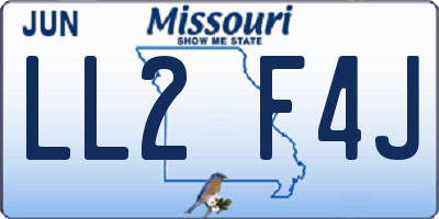 MO license plate LL2F4J