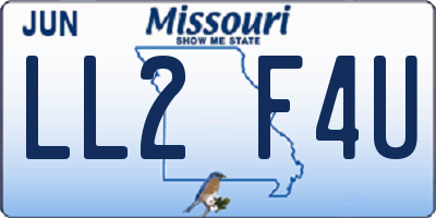 MO license plate LL2F4U
